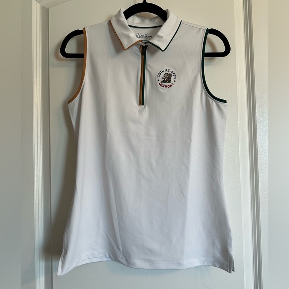 Walter Hagen Tops - Walter Hagen White Sleeveless Polo Shirt with Logo